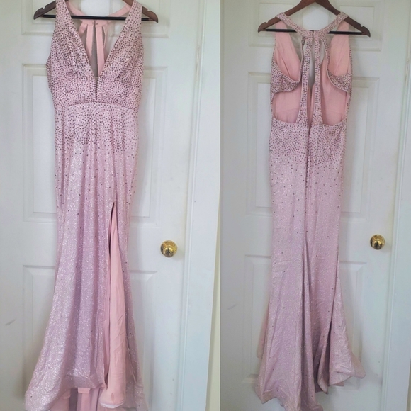 Sparkling Champagne Pink Evening Gown - Picture 1 of 5